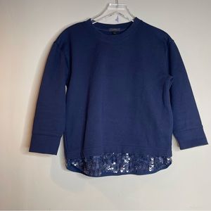 J. Crew Sequin Trim Sweatshirt Navy size XS